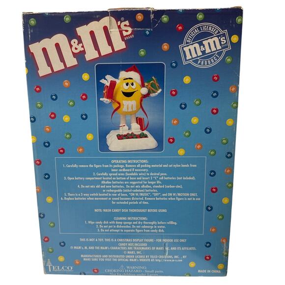 M & M's Musical Candy Dish Yellow Christmas Music Vintage New - Picture 4 of 4